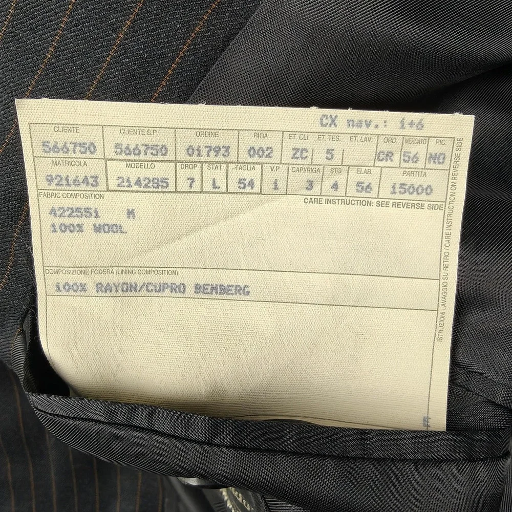 Ermenegildo Zegna Blazer Mens IT 54 Gray Wool Pinstripe Trofeo Suit Jacket